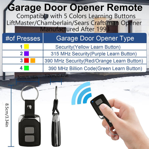 Universal All In One Garage Door Opener Keypad And Remote For Old School LiftMaster Craftsman Units With Learn Button