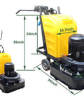 Electric Concrete Floor Grinder Polishing Machine With Dry And Wet Type Sander Buffer 25 Inch Working Width 12 Discs Can Be Installed