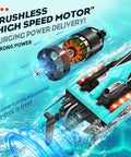 18 Inch Brushless RC Boat For Lakes And Pools Big Fast Remote Control Speed Boat Up To 55 KMH With 2500mAh Battery HJ816 Green