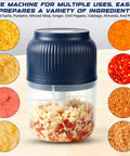 This Portable Cordless Electric Garlic Chopper Is A Mini Rechargeable Food Processor With Six Stainless Steel Blades. Chopping mixed ingredients.