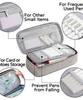 Open Go To Large Capacity Canvas Pencil Case With Zipper For Women And Men Big Storage Pencil Pouch showcasing compartments and mesh pockets.