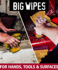 Heavy Duty Hand Cleaning Wipes With Textured Scrubbing Degreaser for Mechanics and Tool Pros cleaning greasy surfaces