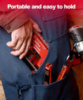 Person holding IPX4 Waterproof Small Parts Organizer Case With Removable Dividers Two Boxes in pocket with tools