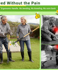 Stand Up Weed Puller Tool With Dual Action Pop Up Mechanism For Easy Weed Removal In Garden Lawn And Yard 43.5 Inch Long Durable Ergonomic Handle For Quick Dirt Uprooting. 43.5-inch bamboo handle, 4-claw steel head, used in lawn and garden