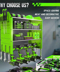 Power Tool Organizer Wall Mount With Charging Station 4 Tier Garage Storage Rack With 4 Cordless Drill Holders Heavy Duty Workshop Organizer In Green Keeps Tools Neat Accessible And Ready To Grab