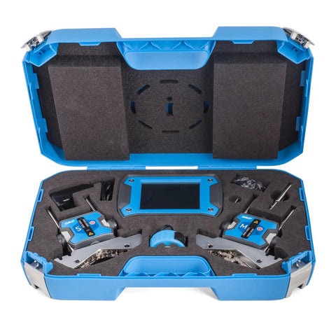 Wireless Laser Shaft Alignment System With Automatic Measurement in blue protective case for machinery