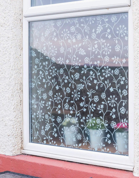 Privacy Window Film With Static Cling Reusable And Removable 17 Inch By 59 Inch Roll Winter Garden Vibe on window