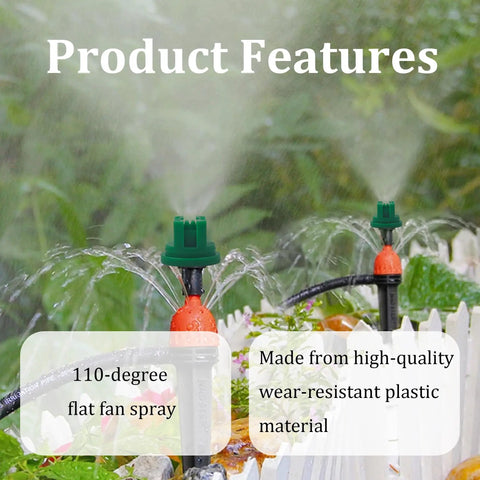 110-degree flat fan spray from 16Pcs 110 Degree Flat Fan Spray Nozzle Tips Set For Backpack Sprayer And Garden Spraying Work, 0.15mm Aperture