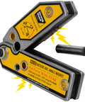 Adjustable Magnetic Angle Square 30 To 270 Degrees With Inside And Outside Magnets, 26 Lbs Magnetic Pull, Welding Square With Angle Setting Pin shown front view