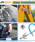 Grease Gun Tips And Couplers Kit With 90 Degree Adapter And 6 Prong Dual Handle Connector, Needle Tip Dispenser, Leak Proof Design in use.
