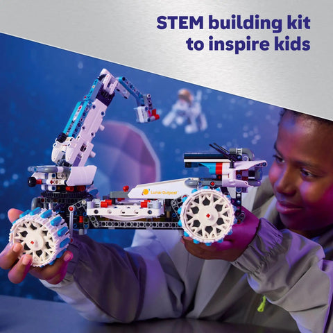Child assembling Technic Moon Rover Build Kit For Kids 10 Plus All Terrain Space Vehicle Toy With Realistic Suspension