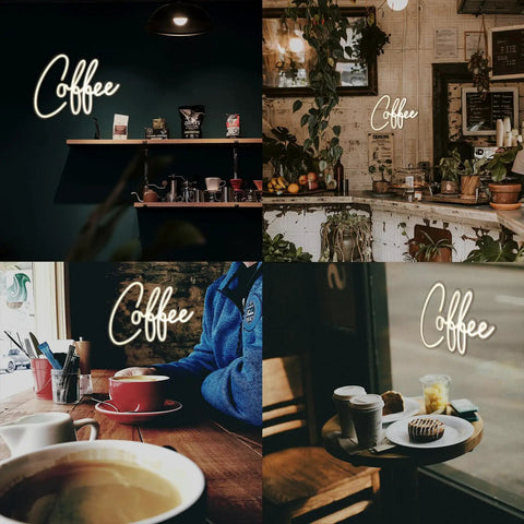 Coffee Neon Sign Led Light Up Sign For Cafe Bar Wall Decor And Window Display 15.9 By 11.8 Inches Lit Neon Tube in cozy cafes