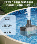 No Sweat Hella Smooth Variable Frequency Submersible Pump For Pond Aquarium Or Fountain Setup Slick Dirty To Clean Water Transfer With High Output Dc 24v Smart Control Box in an outdoor pond with flowing water.