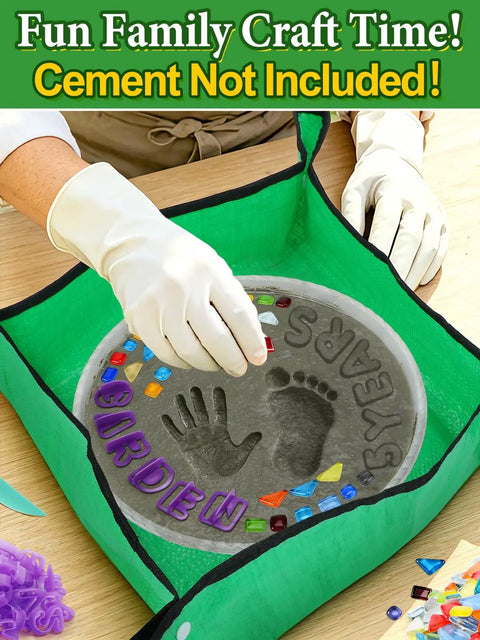 DIY Three Sizes Stepping Stone Kit With 10.5 11 And 12 Inch Concrete Molds Mosaic Tiles Carving Tools Two Packs Of Letter And Number Stamps Gloves And Mat Cement Not Included
