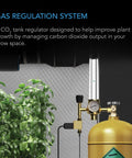CO2 Regulator And Carbon Dioxide Monitor With Brass Body Solenoid Valve And Pressure Gauge For Precise Gas Flow And Tank Level Readout In Grow Rooms Grow Tents Greenhouses And Indoor Gardens on CO2 tank