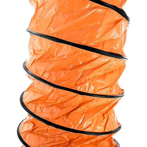 Close-up of orange duct hose for 12 Inch Utility Blower Fan With 5 Meter Duct Hose Beast High Velocity 3300 RPM Air Circulator For Industrial Use