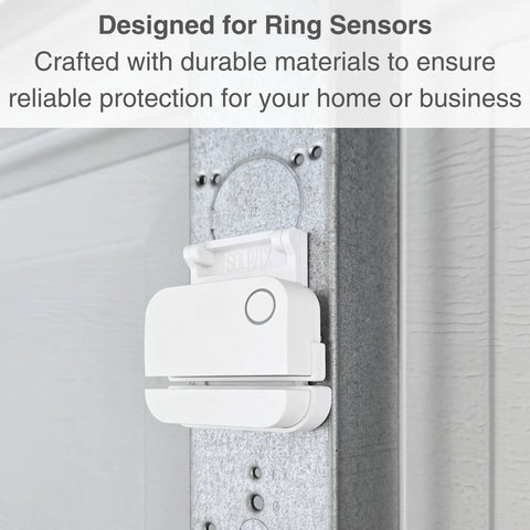 Close-up of Garage Door Bracket Mount For Alarm Contact Sensors Gen 2 Sensor Not Included installed, showing peel and stick design.