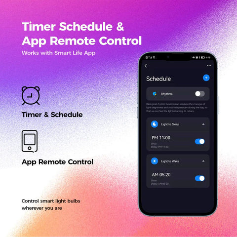 Smartphone showing app control for 6 Inch Smart Recessed Lighting Kit with 1200 Lumen 90+ CRI RGBCW Multicolor Downlights