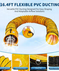 16.4 ft flexible duct for 12 Inch High Velocity Air Mover Blower With 3500 CFM Beast Mode Airflow Heavy Duty Industrial Exhaust Fan
