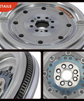 Close-up view of Badass Straight Swap Dual Mass Flywheel Slick Replacement Fits Audi A3 and TT Quattro, heavy-duty material.