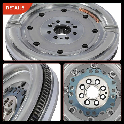 Close-up view of Badass Straight Swap Dual Mass Flywheel Slick Replacement Fits Audi A3 and TT Quattro, heavy-duty material.
