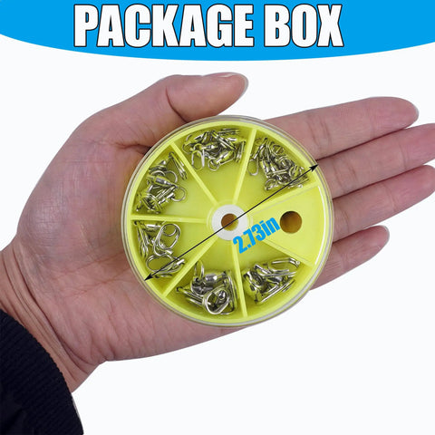 Beefy Ball Bearing Fishing Swivel Snaps With Oval Split Rings 25Pcs Set Heavy Duty High Strength Power Snap Swivels Quick Change Lure Connectors For Saltwater And Freshwater Tackle 30Lbs To 125Lbs in 2.73in package box