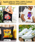 DIY Heat Transfer Paper Kit For Dark And Light T Shirts Mix Pack With 5 Dark 1.0 Sheets And 5 Light 2.0 Sheets Plus Reusable Teflon Paper 8.5x11 Inches For Inkjet Printers on various cotton fabric items
