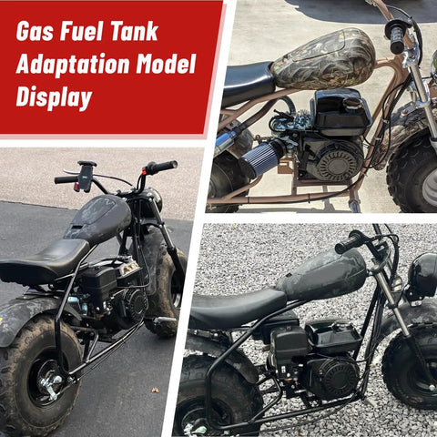 Gas Fuel Tank 5.5L Capacity HDPE Replacement on mini bikes, carbon fiber pattern, illustration for CT200U EX Axis M200 HS200.