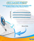 Replacement Steam Mop Pads 8 Pack For PurSteam ThermaPro 10 In 1 And ThermaPro 211 Steam Cleaner; two pads next to steam mop