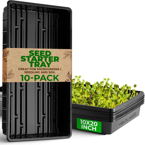 10x20 Inch Black Plastic Propagation Trays 10 Pack For Plant Propagation Seedlings Microgreens Soil And Hydroponics No Drain Holes Durable