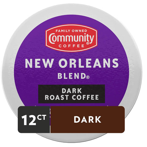 New Orleans Blend Coffee Pods, Bold Dark Roast, Keurig Two Point Zero Compatible, 12 Count, 100 Percent Arabica Beans