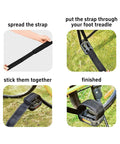 Four Pack Adjustable Bicycle Pedal Straps installation guide for kids and adults with universal fit on bike pedals.