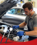 Mechanic using 4 In 1 Telescoping Inspection Mirror Kit With LED Light Flexible Reach Magnetic Pickup And Interchangeable Round And Square Heads For Automotive Maintenance In Tight Spaces And Small Parts For Cars under car hood