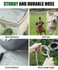 Stainless Steel Garden Hose 50 Ft Heavy Duty With 10 Function Nozzle No Kink Metal Water Hose Pet Proof Outdoor Yard