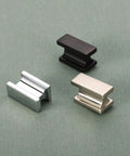 Rectangular Cabinet Knobs In Brushed Satin Nickel, 10 Pack, Solid Aluminum Hardware For Cabinets, Closets And Drawers, Easy Swap For Kitchens, Vanities, Dressers And Wardrobes, Sleek Modern Look, Durable AL6061SN; three knobs