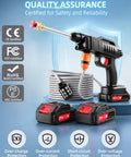 Cordless Portable Handheld Power Washer With Copper Motor Pushes Killer Water Pressure and Eliminates Extension Cords for rapid cleaning tasks, featuring safety certifications.