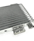 Close-up of Heavy Duty 40k Transmission Oil Cooler Kit for Towing and Large Trucks with low pressure drop and mounting bracket