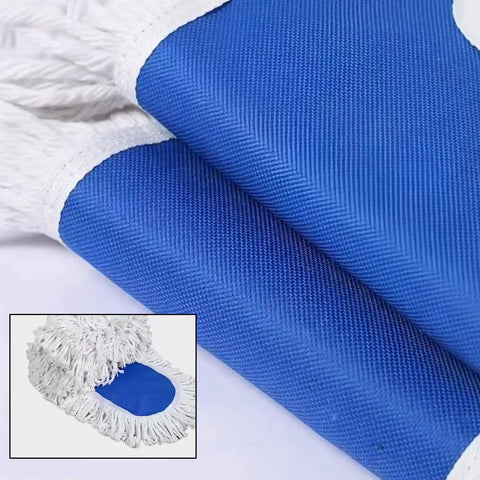 Two Piece 22 Inch Cotton Dust Mop Head Refill Heavy Duty Dry Mop Pads For Hardwood Tile And Laminate Floors view showing blue and white design.