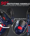 3 In 1 Cardboard Cutter, Cordless Screwdriver And Wine Opener Kit showing 90-degree rotating handle.