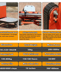 Electric Stair Climbing Dolly With 660 Lb Load Capacity And Foldable Design For Heavy Moving Jobs, featuring control panel and thick tracks.