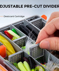 HyperSeal 3500 Double Sided Waterproof Fishing Tackle Box with dividers and EVA foam jig storage, hand adjusting divider