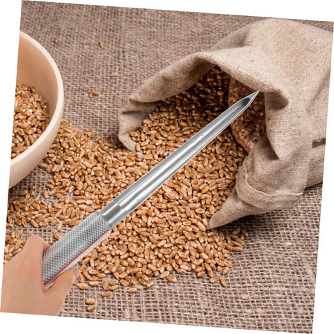 Pro Grade Portable Stainless Steel Grain Sampler With Rubber Grip for Fertilizers and Seeds Precise Sampling
