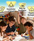 Children using Two Themes In One 3D Paper Building Models Kit for Kids Ages 8 to 12 with 16 Pre Cut Easy To Assemble Projects