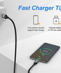USB-C to USB-A braided charging cable, 6 ft, black, for fast charging