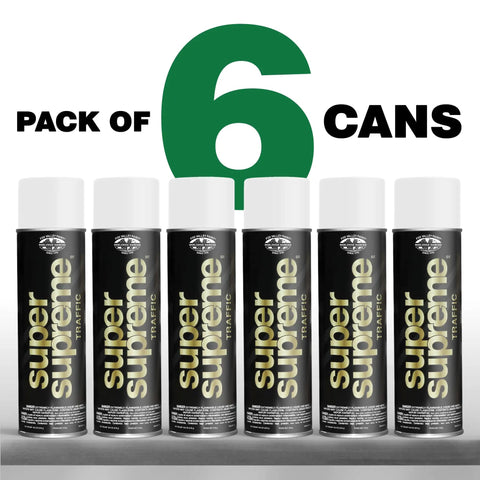 Fast Dry White Traffic Marking Spray Paint Kit, 18 Oz, 6 Pack, Quick Drying, Durable and Weather Resistant for Roads