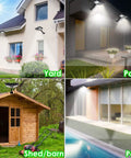 2 Pack Solar Flood Lights With Remote Outdoor Motion Sensor 138 LEDs Bright Illumination Wide Coverage on wall, yard, patio, shed, pool