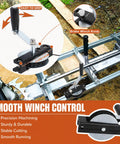 Chainsaw Mill Winch Kit With Lever Arm Anchor System featuring brake winch knob and grip handle for efficient milling