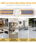 36 Inch Commercial Dust Mop With Long Handle And Pro Grade Heavy Duty Microfiber Pad for hardwood, tile, marble floors shown in various settings