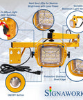 Heavy Duty Led Loading Dock Swing Arm Light 2 Pack features durable aluminum housing and adjustable light with 360 rotation.