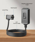 Plug In Lamp Dimmer Switch With Full Range Dimming And Smooth Slider No Fuss Works With Dimmable LED CFL And Incandescent Bulbs 6.6 Ft Black